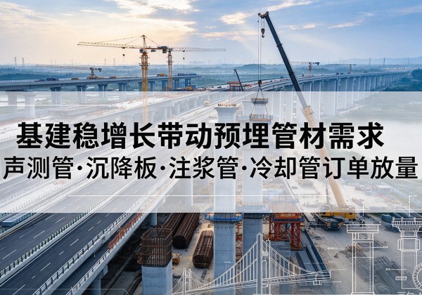 吉水基建稳增长带动预埋监测管材需求，声测管、沉降板、注浆管订单持续放量